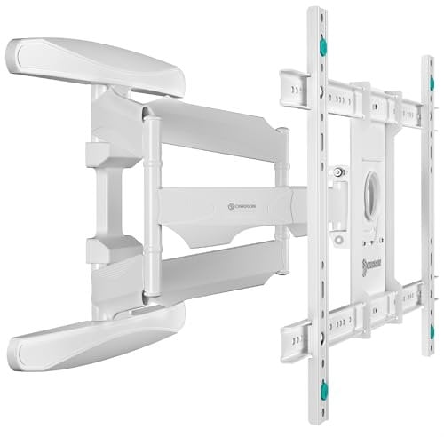 ONKRON Colgar TV Pared de 40 a 75 Pulgadas - Brazo Television con Peso de hasta 45,5 kg - Colgador Television Pared Universal con MAX VESA 600x400 mm/Soporte TV Giratorio y Inclinable M6L-W Blanco