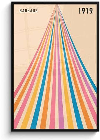 MuchoWow© Wandbilder Groß 80x120 cm XXL Wohnzimmer Wanddeko Schlafzimmer Zimmerdeko Fotowand Zimmer Deko auf Wand Dekoration Wall Art Bauhaus - Farbenfroh - Abstrakte Kunst - Modern - Kunst
