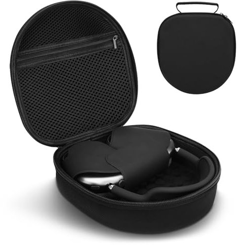 Tragetasche kompatibel mit Apple Airpods Max Kopfhörern, Eva Hard Etui Shell für die Aufbewahrung von Kopfhörern auf Reisen und im Freien (Schwarz)