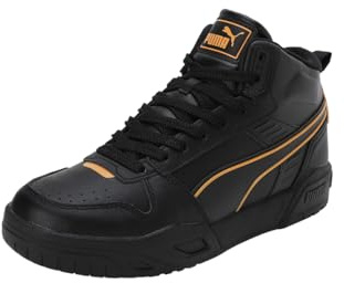 Puma Unisex-Erwachsene RBD Tech Mid Sneaker, Schwarz-Clementine-Weiß, 42 EU