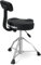 XDrum BeatSeat Drumhocker mit Lehne - Sitzfläche in Sattelform und Lendenstütze - Bezug aus schwarzem Kunstleder - Höhenverstellung von 45-60 cm - Rutschfeste Gummifüße - Doppelstrebige Beine