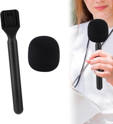 Mikrofonhalter, Kabelloser Interview-Mikrofonadapter Mikrofonständer Handgerät Halterung mit Mikrofonabdeckung Windschutzscheibe für DJI/Rode/Hollyland Lark/Movo