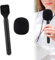 Microphone Holder, Wireless Interview Microphone Adapter Mic Stand Handheld Mount with Mic Cover Windscreen for DJI/Rode/Hollyland Lark/Movo
