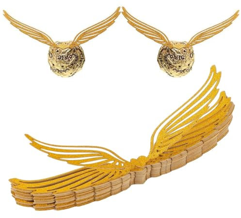 OIGWBPH 50 Stück Golden Schokolade Flügel Party Wings Dekor Zauberer Kuchen Deko Cupcake Topper Schokolade Dekoration mit Klebepunkt für Geburtstag Party