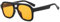 Long Keeper Retro Pilot Sonnenbrille Herren Damen 70er Vintage Sonnenbrille Pilotenbrille Eckig Klassisch Piloten Gelb Getönte Brille mit UV400 Schutz, 50MM (Schwarz Rahmen - Orange Linse)