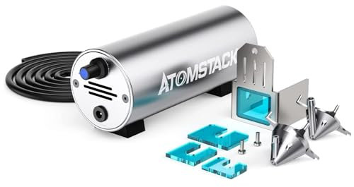Bomba de asistencia de aire ATOMSTACK F30 para grabadoras láser, con cable y tubo de 2 metros, eliminación de humo y bordes de corte finos con un flujo de aire de 10 a 30 litros por minuto (F30)