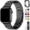 Fullmosa Compatible with Apple Watch Straps Series 10 42mm, Stainless Steel Replacement Band Compatible with iWatch Series 10, Black & Protective Case