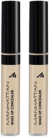 Manhattan Wake up Concealer, Flüssig Concealer zum Abdecken von Augenringen und Rötungen, Farbe Beige 2, 1 x 7ml (Packung mit 2)