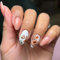 24 Christmas Almond False Nails with Cute Deer - White Nude Color, Long Lasting, Glossy, Acrylic Full Cover Nails - Includes jelly glue