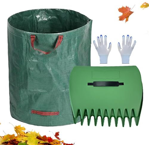 Rastrillo de hojas – Rastrillo manual | recogedor de hojas, recogedor de hojas, recogedor recogedor, cuchara, rastrillo de jardín portátil y ergonómico para hojas
