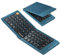 ProtoArc Faltbare Kompakte Tastatur QWERTZ, XK04 Mini Tragbare Reise Bluetooth-Tastatur mit PU-Lederhülle für iPad, iPhone, Smartphone, Tablet und Laptop - Blau