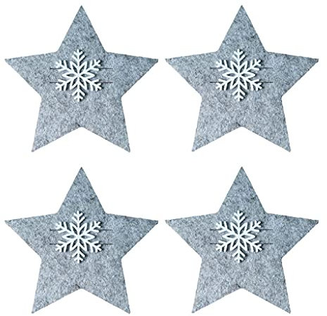 ohodhmnu Bestecktasche mit fünf spitzen Sternen, 4 Stück