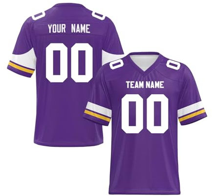 Yunshenla Personalisiert American Football Trikot Herren Damen Kinder Jugend Custom Jersey Personalized Name Und Number Kostüm Schnelltrocknend Rugby Shirt, Personalisierbar Oder Blanko(#04)