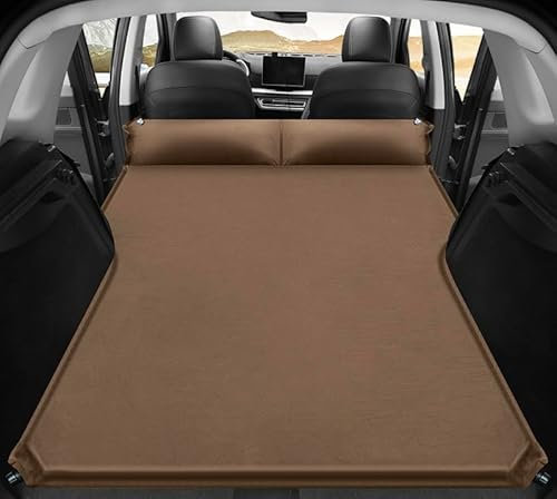 KHDWOB Matratze Auto Luftbett für Toyota RAV4 IV 2012-2018, Verdickte Aufblasbare Matratze mit Beflockung und PVC-Oberfläche, Zusammenklappbar Tragbar Camping Air Bett,B Brown
