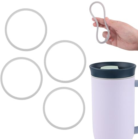 Lot de 4 joints de rechange pour gobelet Owala de 1,2 l - Joint torique en silicone - Accessoires compatibles avec les gobelets Owala en acier inoxydable de 1200 ml (gris)