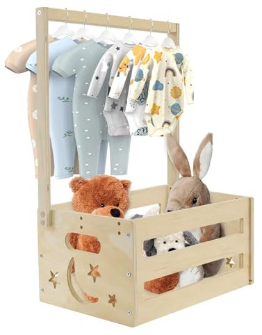 Hojalis Baby-Duschkiste, Schrank, Holzkorb für Babyparty, Aufbewahrungskorb mit Griff, Holz-Kleiderständer für Neugeborene, Babykorb für Schwangerschaft, neue Eltern