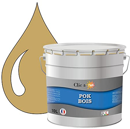 POK Peinture extérieure bois - Résistante aux intempéries BOIS - 10L - RAL 1002 Jaune sable