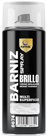SPSIL Pintura Spray Barniz Brillo 400ml - Spray para uso Profesional y Doméstico en múltiples superficies - Alta Adherencia y Cobertura - Secado Rápido