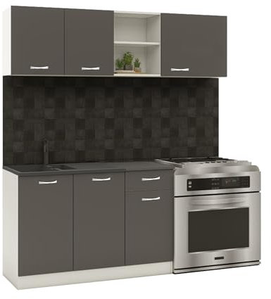 haaus Küchenzeile Kara, Anthrazit/Weiß, L 180 cm