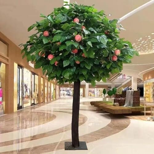 Large Artificial Apple Tree With Realistic Fruits And Leaves, Suitable For Home, Ecological Garden, Restaurant And Shopping Mall Decoration(6FT/180cm)
