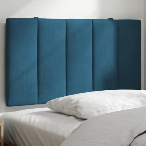 QJBSAVVA Kopfteil Hanko Blau 90 cm Samt Rückenlehne mit Reißverschluss und Klett für LED Stilvolles Wandpolster für Bett Kopfenden geeignet für Einzelbett 90 cm Breit