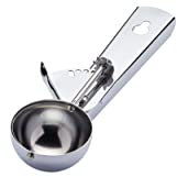 KitchenCraft Cuchara para Helado de Acero Inoxidable, Pestaña de Liberación, Garantía de 12 meses - Plateado