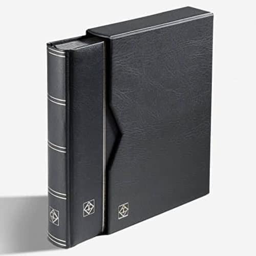 Leuchtturm 336656 Ordner DIN A4, 64 Seiten schwarz, Ledereinband* gepolstert + Aktentasche, schwarz