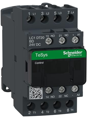 Schneider Electric, TeSys D contactor - 4P(4 NO) - AC-1 - <= 440 V 20 A - 24 V DC standard coil, LC1DT20BD