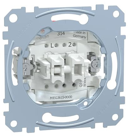 Schneider Electric Merten Serienschalter-Einsatz zum Einbau von Schalter und Steckdose, 1-polig, Unterputz, 16A, AC 250V, Steckklemmen, Artikelnummer MEG3615-0000
