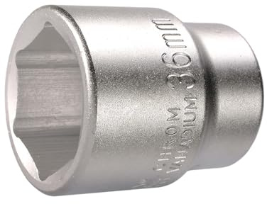 SW-Stahl 07660L-36 Steckschlüsseleinsatz 3/4 Zoll, 36 mm Sechskant | Premium Nuss aus matt verchromtem Chrom-Vanadium-Stahl, 58 mm Länge, 20 mm Antrieb, Außensechskant für Profis