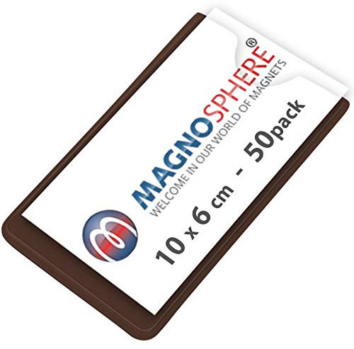 Magnetischer Etikettenhalter Einstecktasche für Labels/Etiketten, Größe 10 x 6cm - Set mit 50 Stück