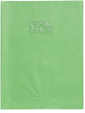 Calligraphe 72311C - Heftumschlag / Heftschoner / Hefthülle Calligraphe mit Feinkörnung & Lederoptik DIN A4 21x29,7 cm, Etikettenhalter aus PVC blickdicht und strapazierfähig, Grün, 1 Stück