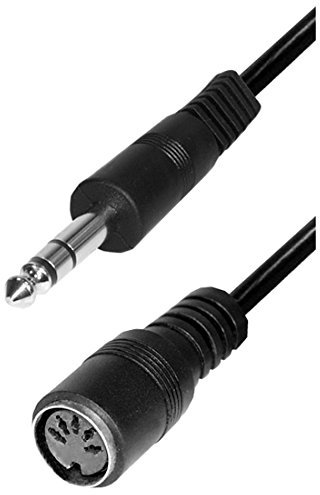 BestPlug 20 cm Câble audio stéréo Aux in Out, Jack Mâle 6,3 mm mâle vers 5 broches Midi femelle, Noir