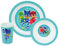 FUN HOUSE 005559 PJ Masks Set mit 1 Teller, 1 Schüssel und 1 Glas für Kinder, Polypropylen, Weiß, 26,5 x 8,5 x 24,5 cm