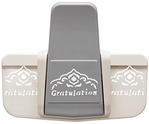 Ideen mit Herz Royal Bordüren-Stanzer, Gratulation, Stanzung 3,2 cm x 5,7 cm | Motiv-Locher für Papier | Geburtstagskarten basteln | Geburtstag, Jubiläum, Hochzeit, bestandene Prüfung
