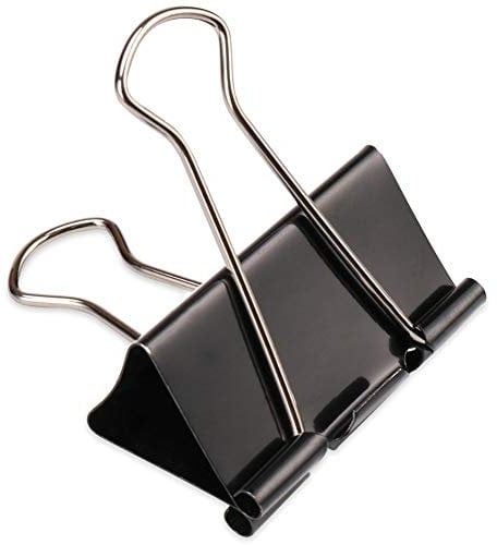 H&S Foldback Klammern Metall - Groß 51mm Schwarz 10x Klammer – Stahlklammern für Büro & Schule – Maul Büroklammern – Halteklammern Clips zum Klemmen - Metallklammern