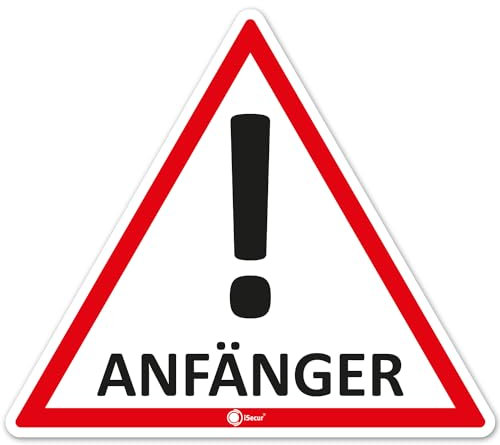 iSecur Auto-Magnet-Schild Anfänger! I 12,6 x 11 cm I Vorsicht Achtung Fahranfänger I für Kfz Auto LKW I abnehmbar wetterfest magnetisch I hin291