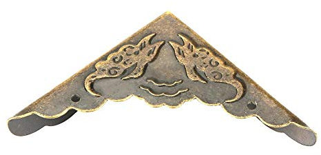 12pcs Corner Protector Vintage Bronze Iron Decorative Feet Brass Corner Trim Protector Corner Bronze Edge Protector for Wooden Box Edge