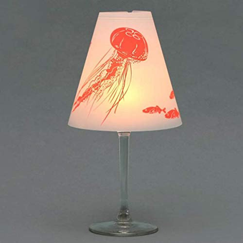 Helene am Meer · 3 Weinglas Lampenschirme · zum Zusammenstecken · aus Pergament, bedruckt in neon-orange