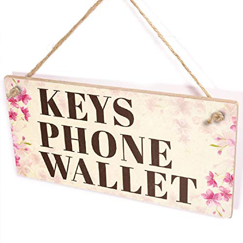 Keys Phone Wallet Reminder Sign - Never Forget Again! Cute Floral Sign