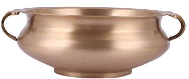 Aatm Brass Handicraft Matt Finish Plain Water Decorative Bowl Urli for Home/Office/Hotel Décor and Gifting Dia 8 Inches