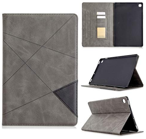 LMFULM® Case for Samsung Galaxy Tab S5e SM-T720 / T725 (10.5 Inch) PU Leather Protective Shell Smart Case with Sleep/Wake Stand Case Flip Cover Holster Cool Polygon Gray