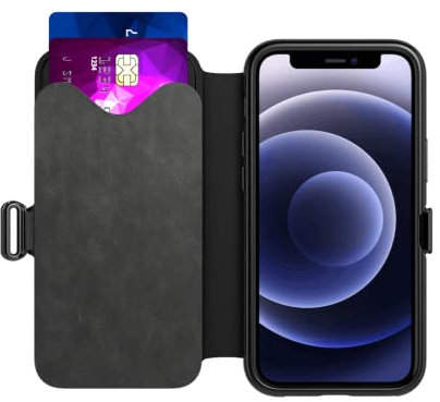 tech21 EvoWallet for Apple iPhone 12 Pro Max 5G - Hygienically Clean Bacterial Germ Fighting Antimicrobial Phone Case with 3.6 Meter Drop Protection,Black
