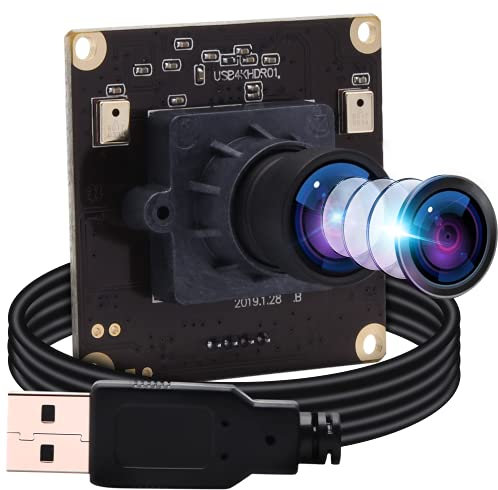 ELP 4K Ultra HD Webcam Unterstützung 3840x2160@30fps mit No-Distortion Objektiv, IMX317 Sensor PC Webkamera für Windows/Mac/Linux,2160P Laptop USB Webcams für PC Desktop Notebooks USB4KHDR01-V100