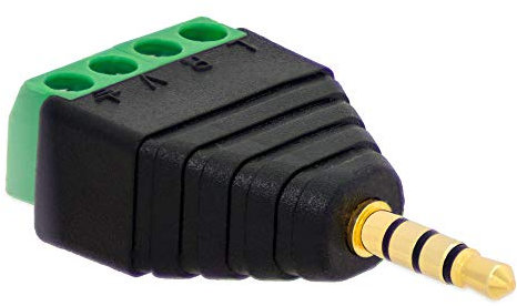 1x Klinke Adapter Stecker 3,5mm >Terminal Block 4-Pin Schraub Klemmen Kabel Adapter
