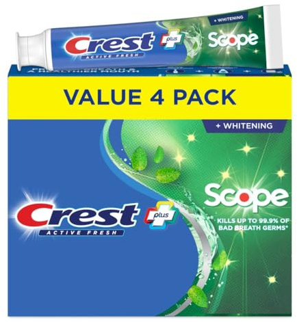 Crest Complete Active Fresh + Whitening Toothpaste, 5.5oz (Pack of 4)