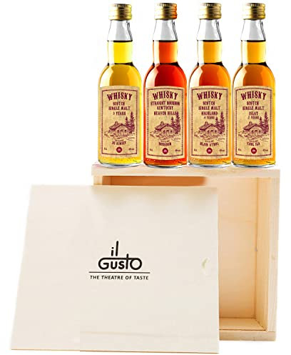 Miniature Whisky Gift Set 40 ml (Pack of 4) - Highland | Speyside | Irish | Bourbon