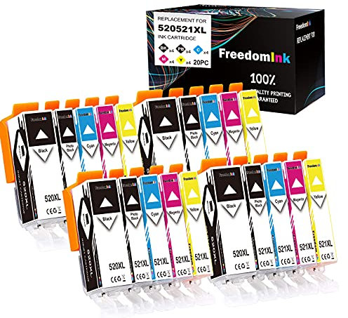 FreedomInk 20 Kompatibel 520XL 521XL Patronen Ersatz für Canon PGI-520 CLI-521 Druckerpatronen Arbeiten mit MP560 MP640 MP550 MP540 MP620 MP630 MX860 MX870 MP980 MP990 iP3600 iP4600 iP4700