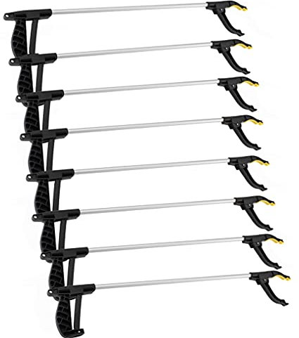 Straame Litter Picker Grabber Stick, Magnetic Tip Aluminium Reacher, 8 Pack