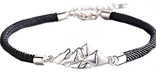 Helen de Lete Bracelet en argent sterling S925 avec vagues de montagne et de mer, Argent sterling